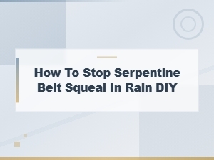 How to Stop Serpentine Belt Squeal in Rain Diy
